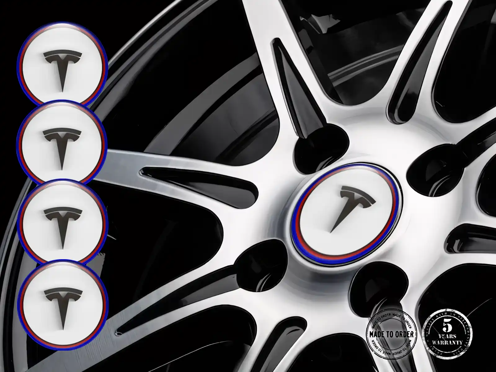 Tesla Gewölbte Emblem Design Harz-Radlogos